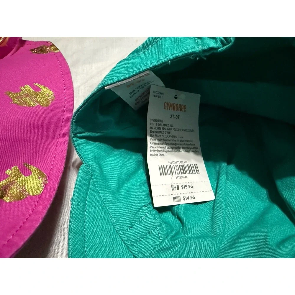 Lot of 2 Gymboree Girls Hat NWT 12-24 mo 2T 3T Teal Pink Elephants Baby Toddler